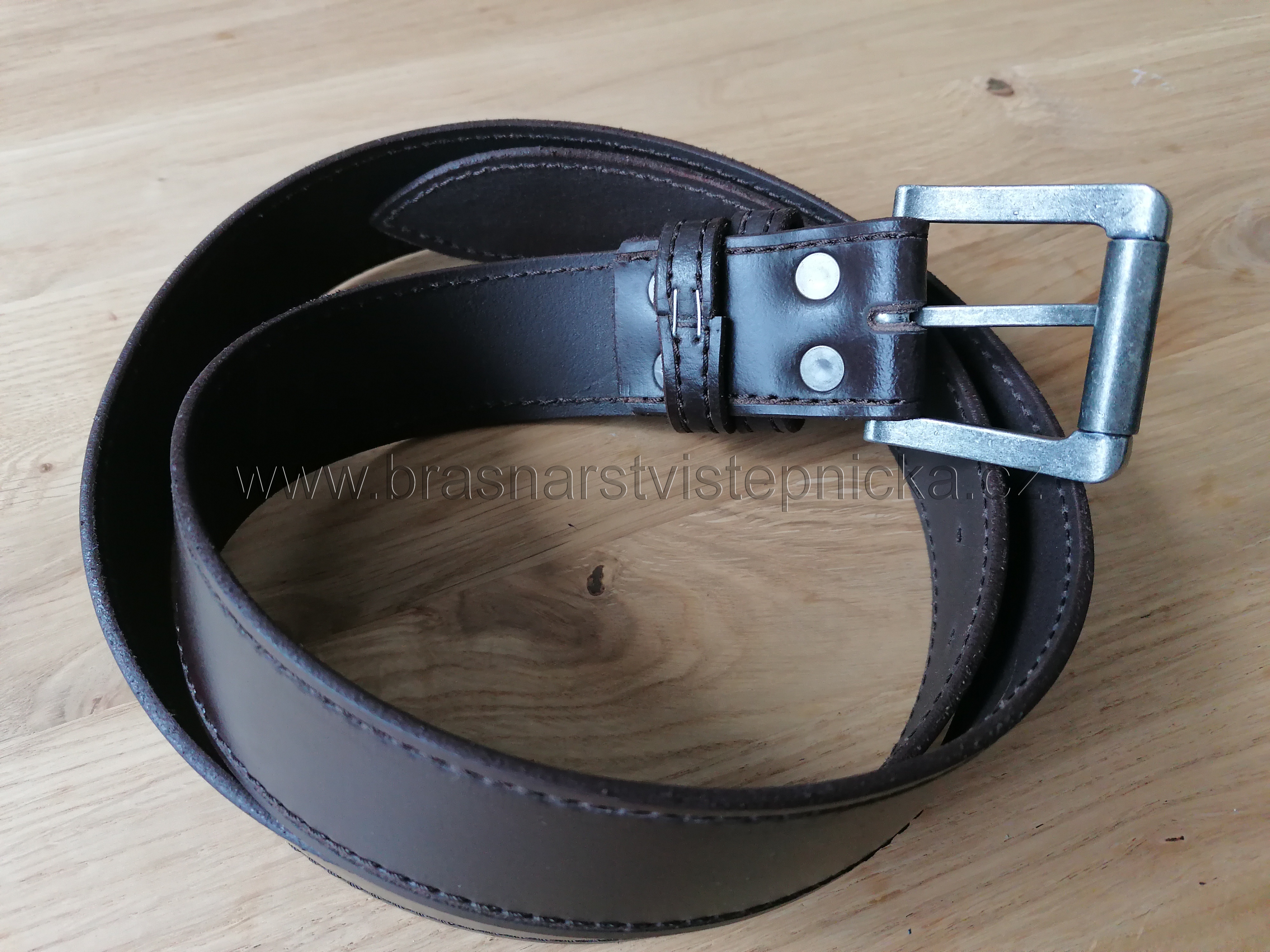 Kožený opasek hnědý,  šířka 3,5 cm, délka 110 cm