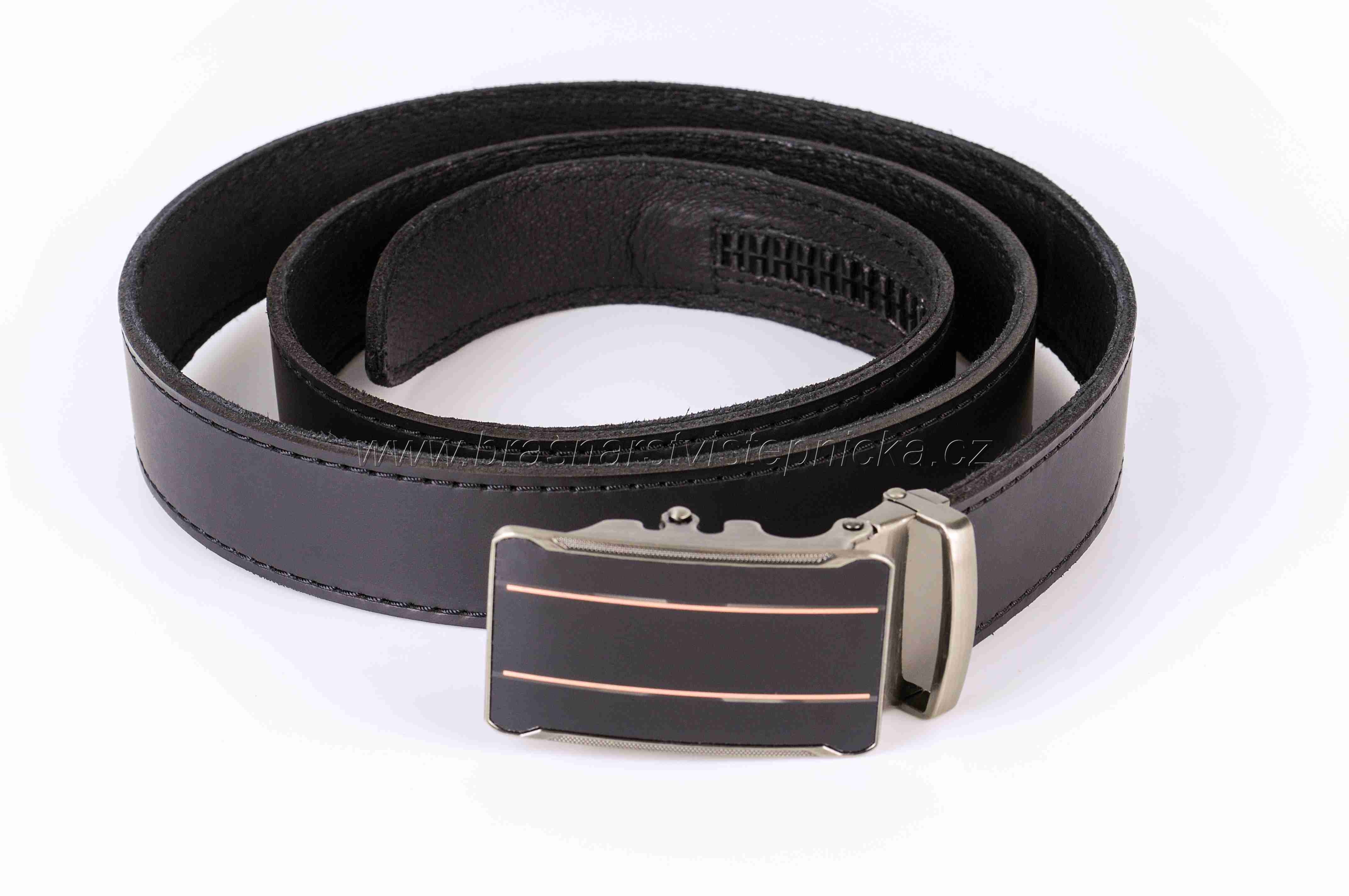 Kožený opasek do obleku, šířka 3,5 cm, délka 130 cm